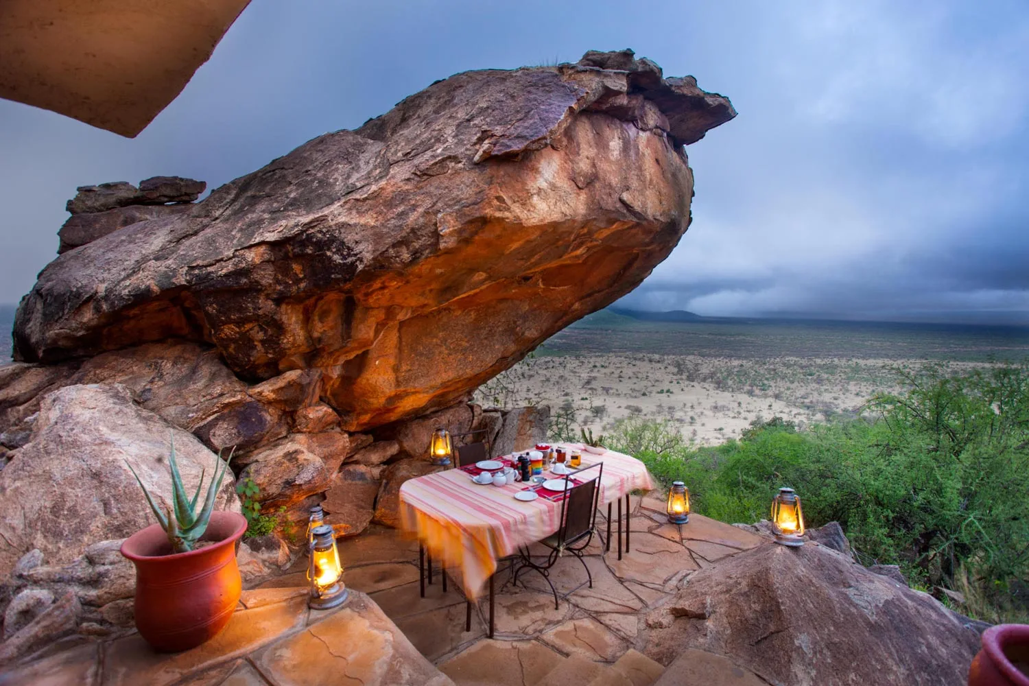 A private dinner for two at Saruni Samburu, Kenya.