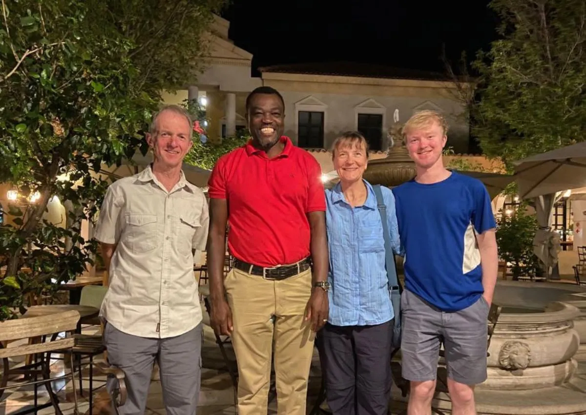 The Bailey family in Namibia with Elvis