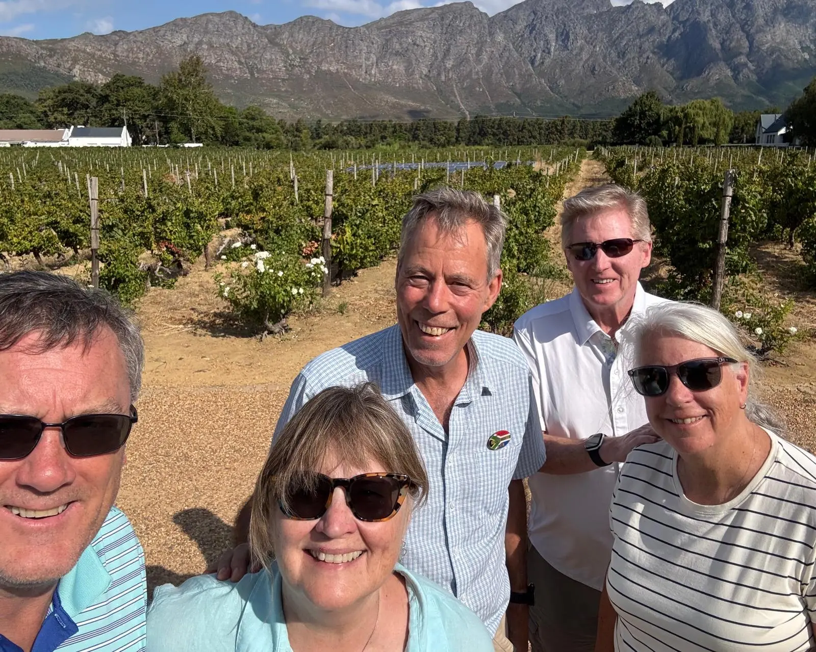 Bill & Sandy and Bill & Ellen in the Cape Winelands with Garth