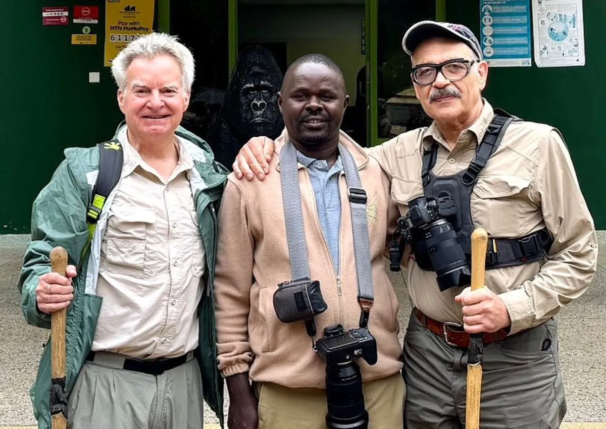 Dave and Yury in Uganda with Justus